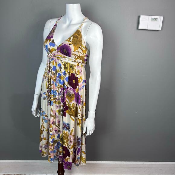 Anthropologie Tracy Reese Dress XS Petite Grecian Bloomcore Slip Tencel VTG Midi - Picture 15 of 15